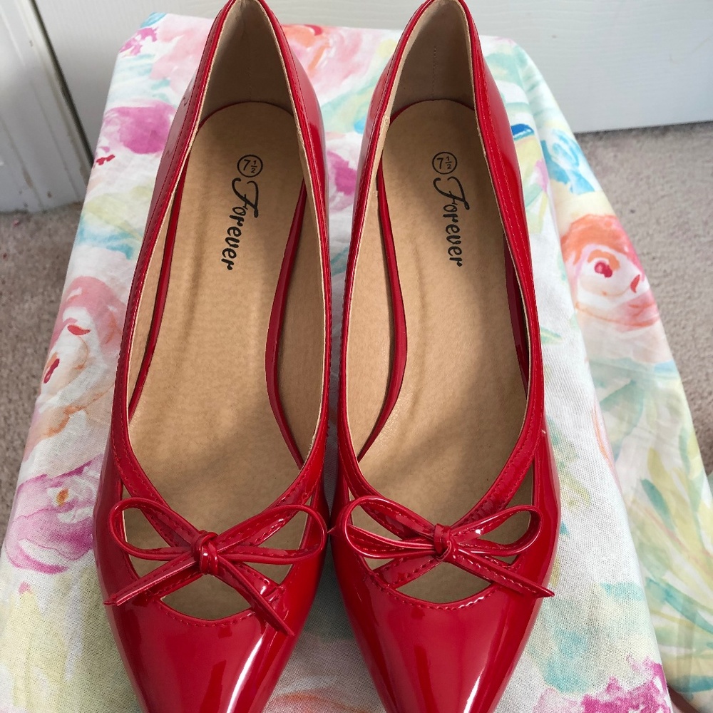 Forever Red Patent Leather High Heels- Size 7 1/2